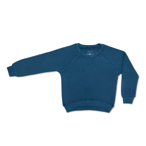 Waffle Crew Neck Sweatshirt - Marine