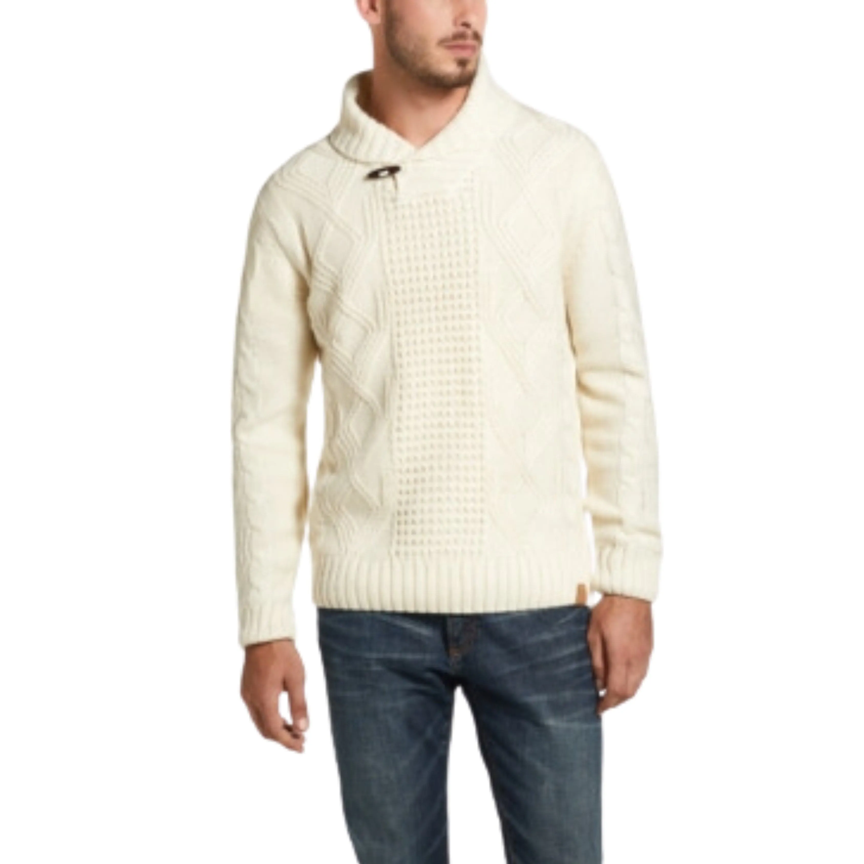 WEATHERPROOF -  Long Sleeve Shawl Collar Classic Fit Pullover Sweater