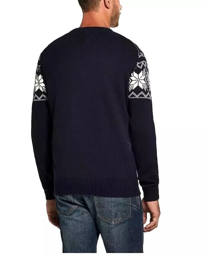 WEATHERPROOF - Patterned Crew Neck Classic Fit Vintage Look Pullover Sweater