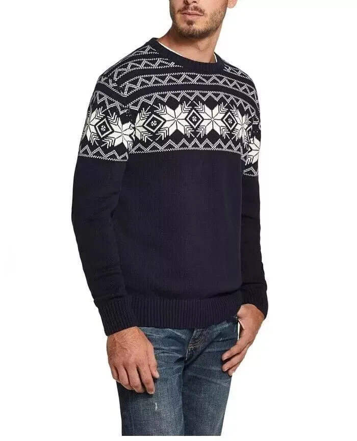 WEATHERPROOF - Patterned Crew Neck Classic Fit Vintage Look Pullover Sweater