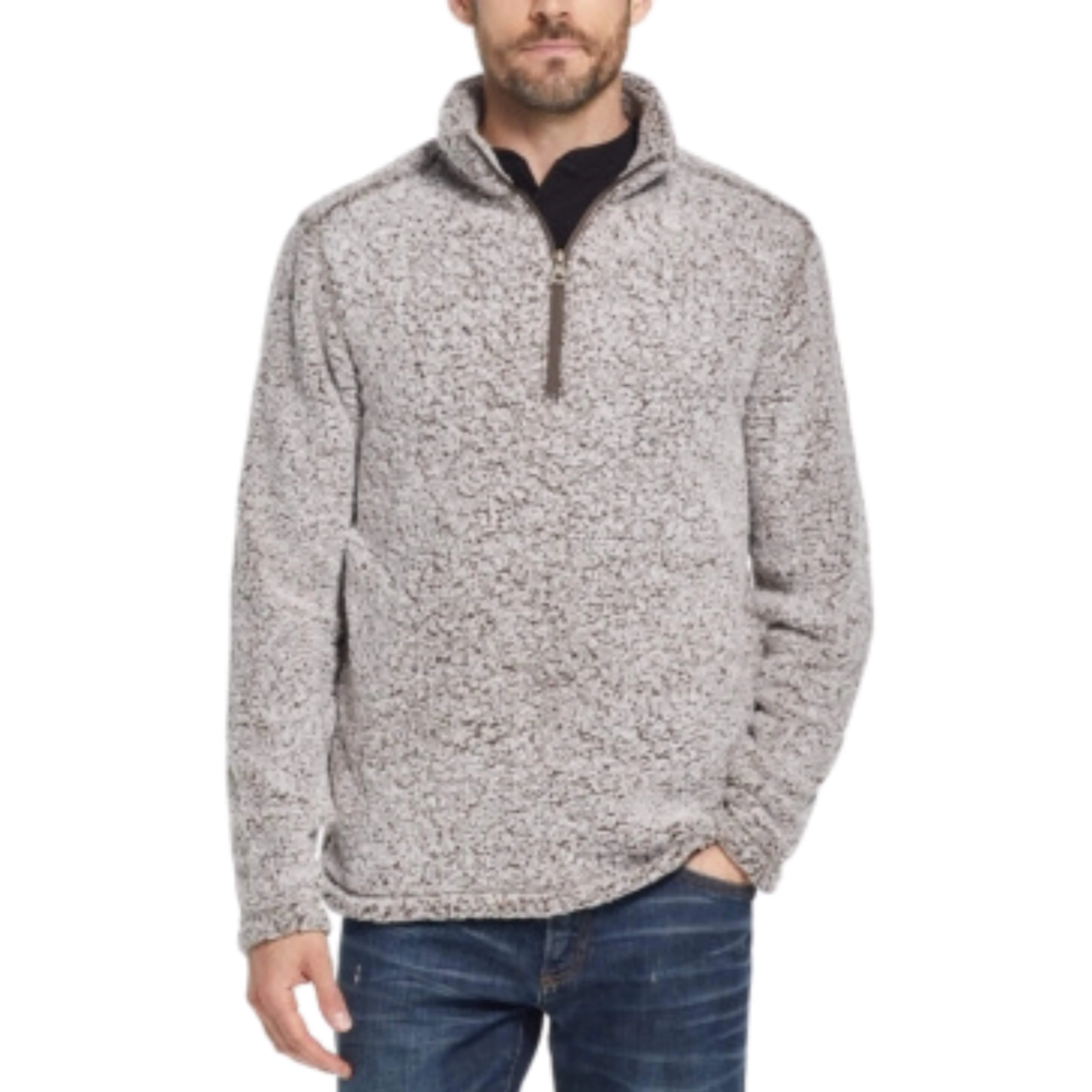 WEATHERPROOF - Quarter-Zip Frosted Fleece Pullover  Sweater