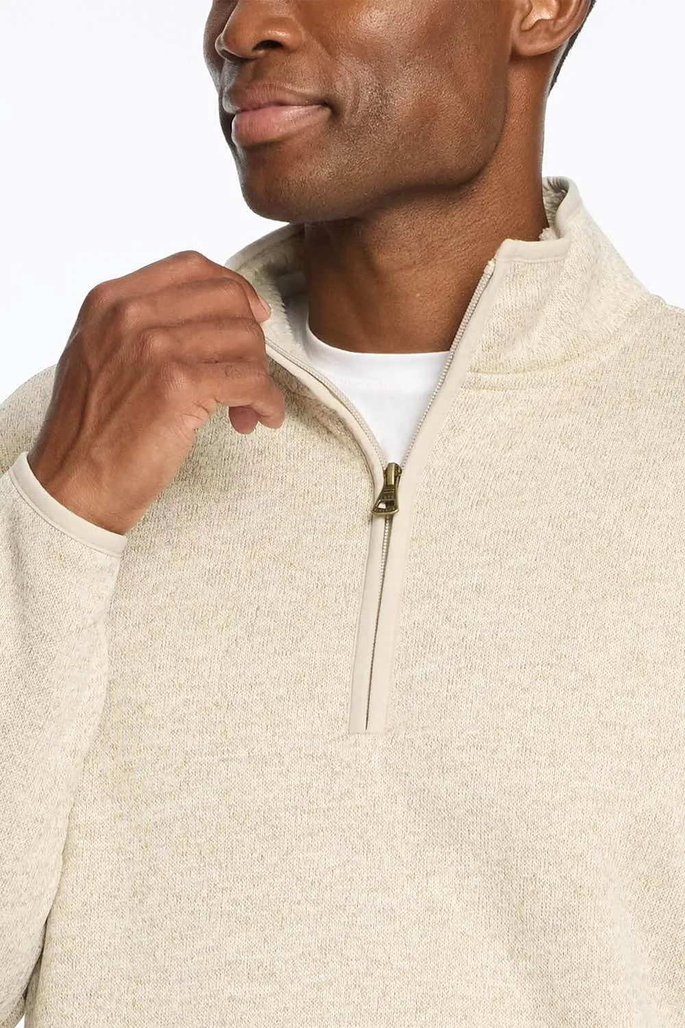 Weatherproof Vintage Sherpa Quarter Zip Pullover for Men in Stone | F2421150GK-STONE