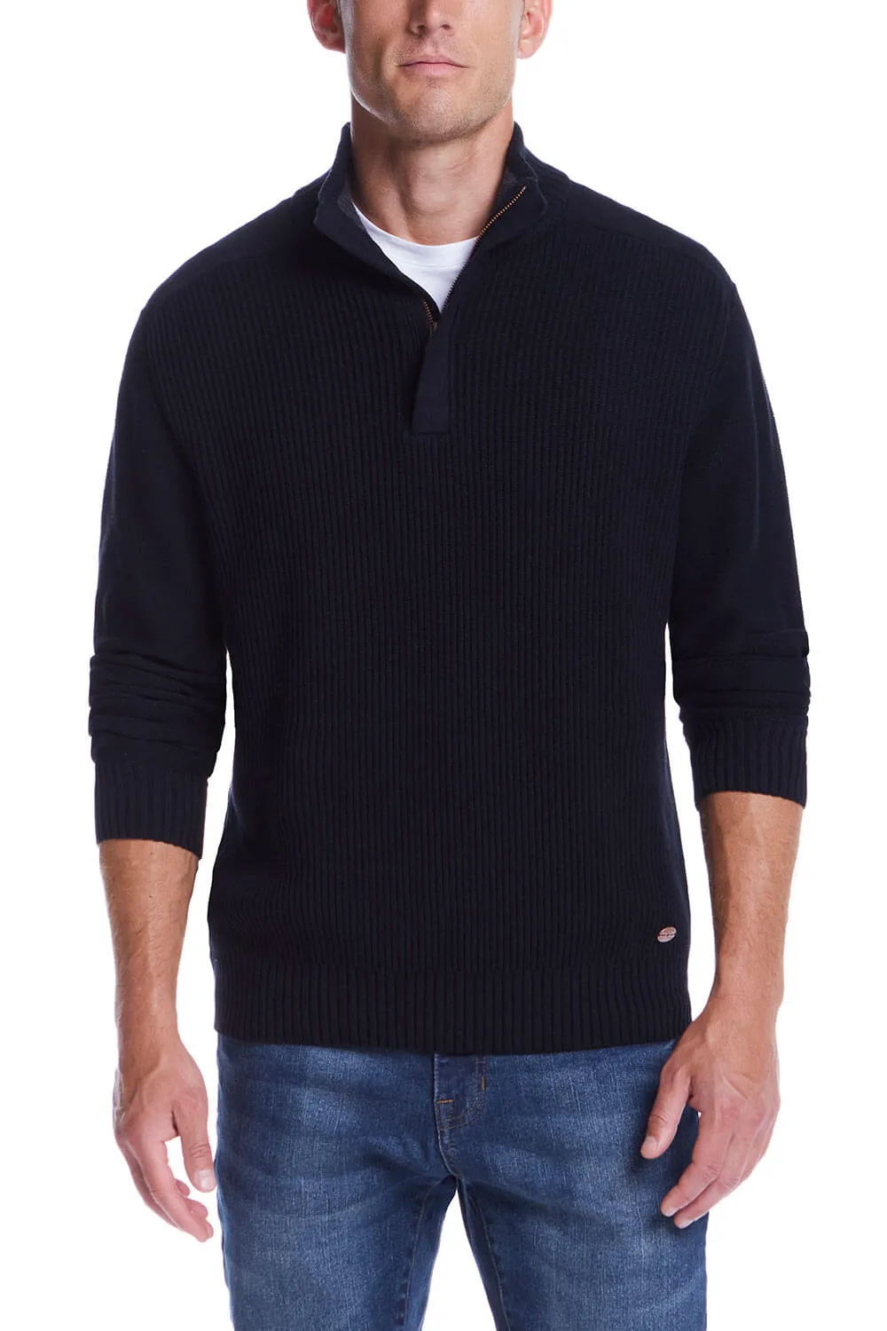 Weatherproof Vintage Southwest Quarter Zip Sweater for Men in Navy | F2440421GK-NAVY