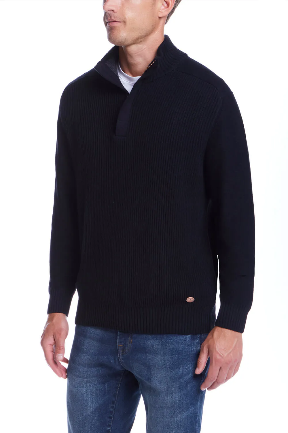 Weatherproof Vintage Southwest Quarter Zip Sweater for Men in Navy | F2440421GK-NAVY