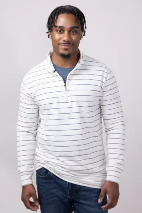 Weatherproof Vintage Striped Quarter Zip Pullover for Men in Antique White | S2531144GK-ANTIQUEWHITE