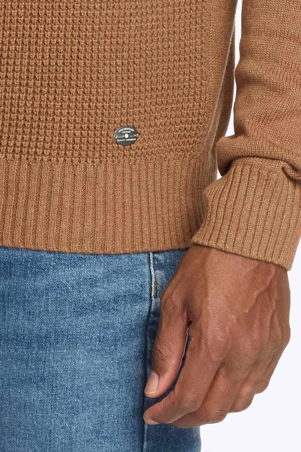 Weatherproof Vintage Textured Quarter Zip Sweater for Men in Harvest Heather | F245994GK-HARVESTHEATHER