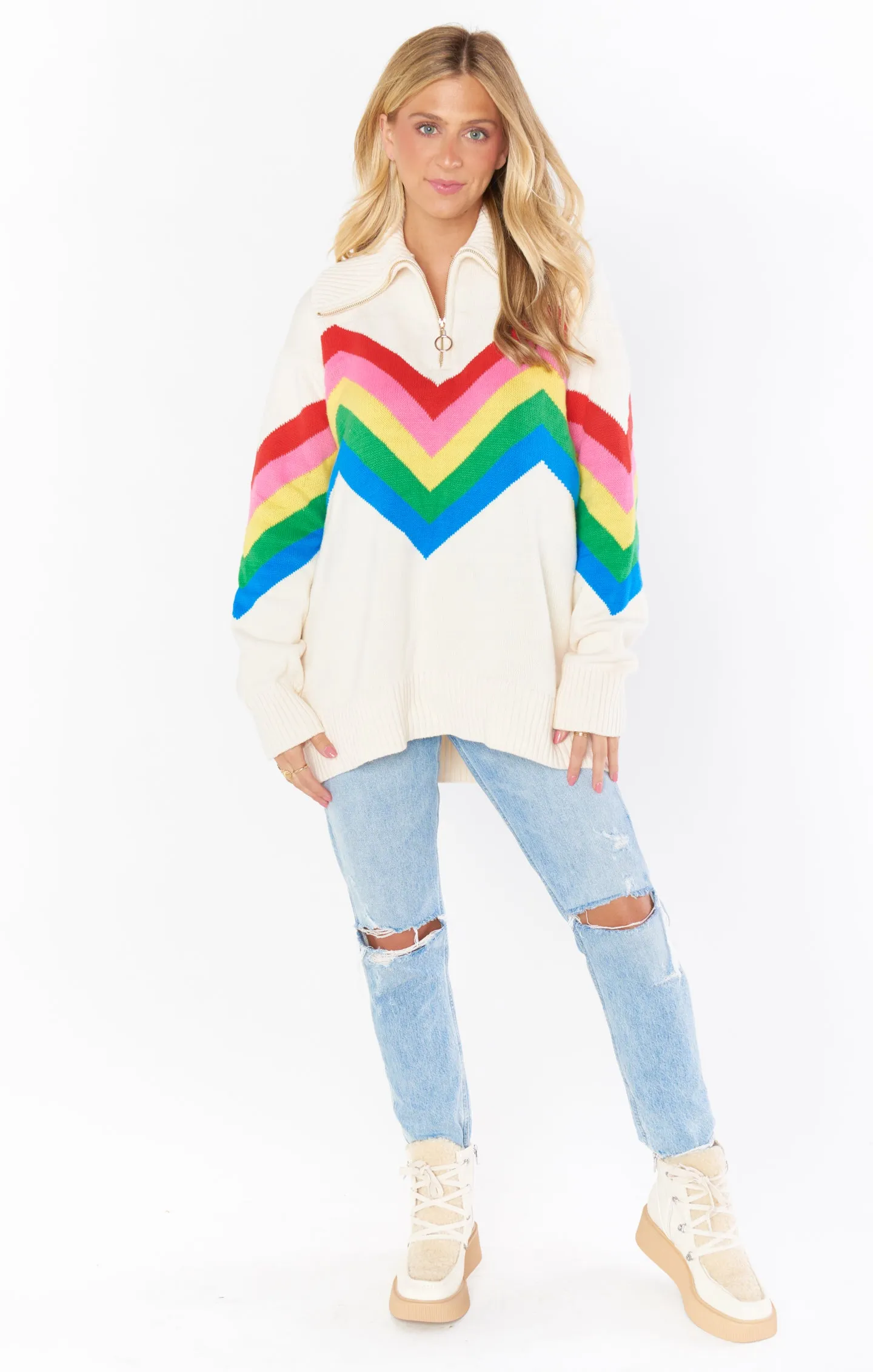 Weston Half Zip Pullover ~ Rainbow Slope Knit