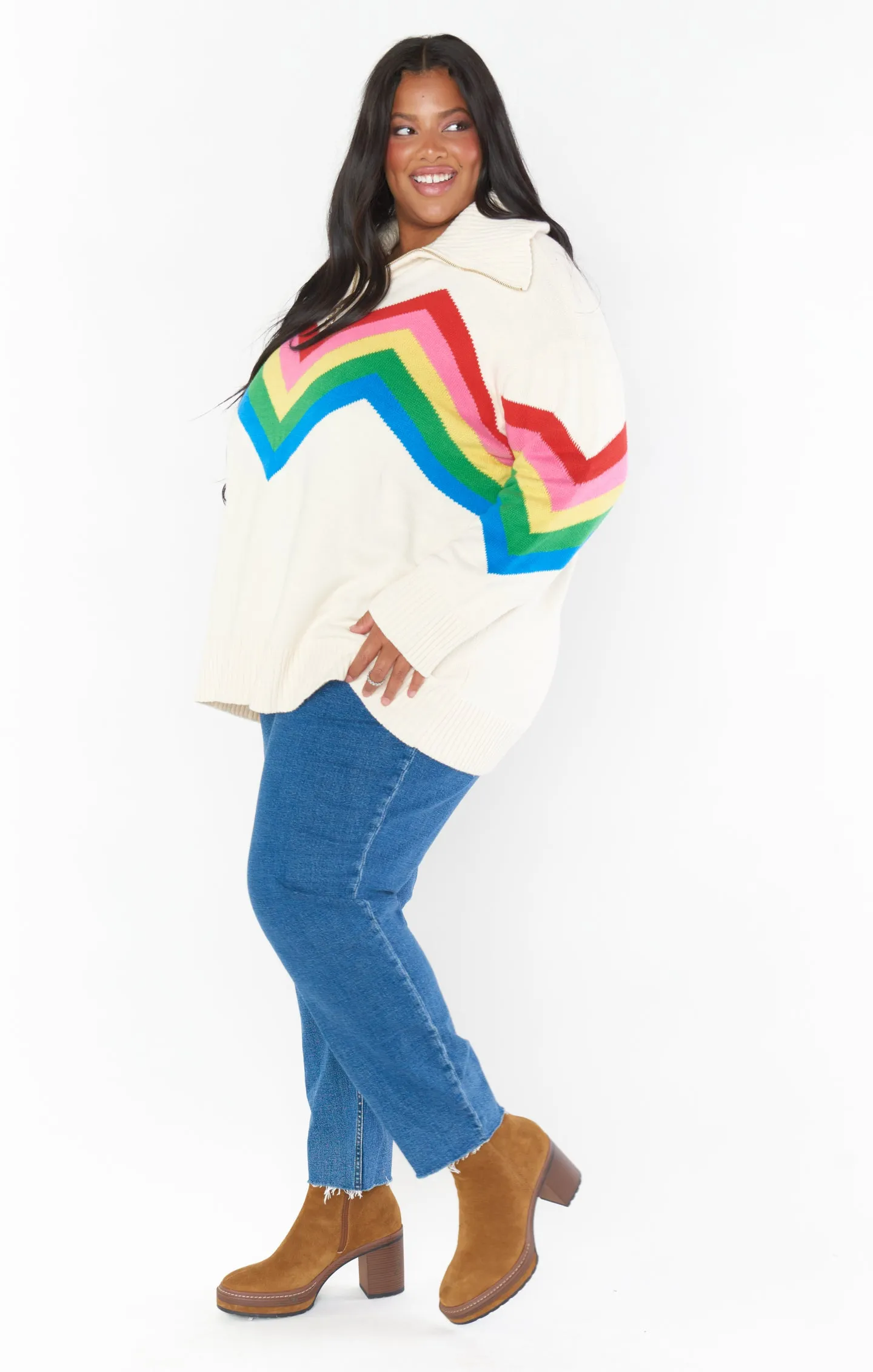 Weston Half Zip Pullover ~ Rainbow Slope Knit