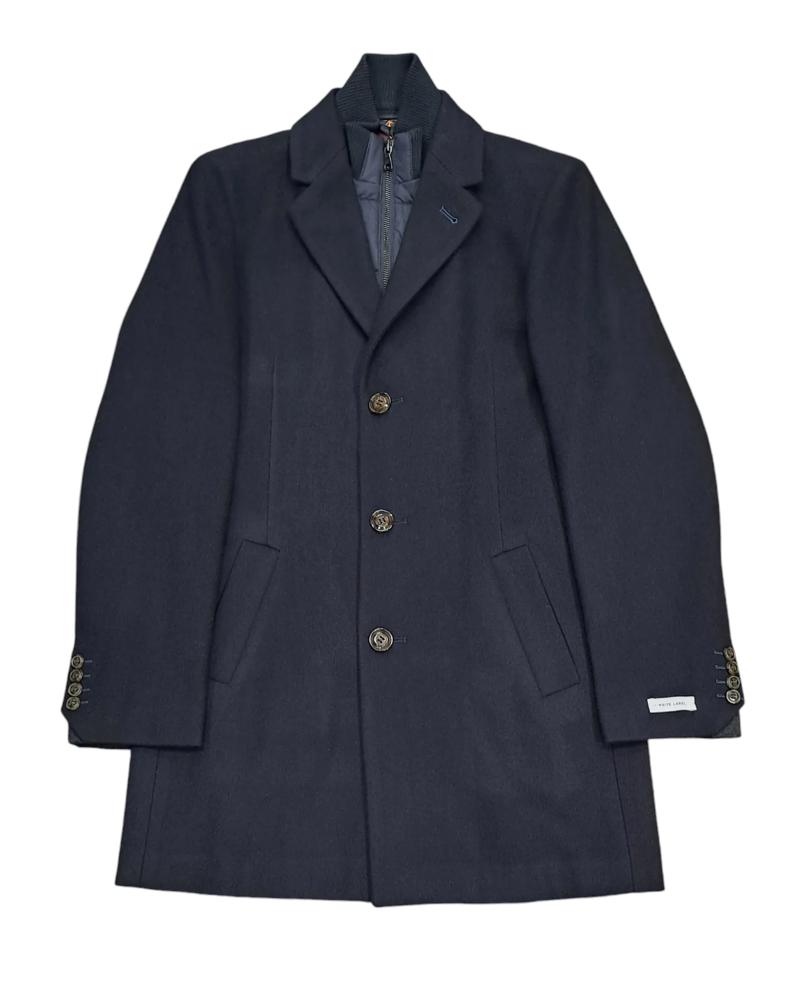 White Label Aron Overcoat - Navy