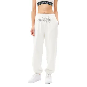 White Spider Net Diamond Joggers