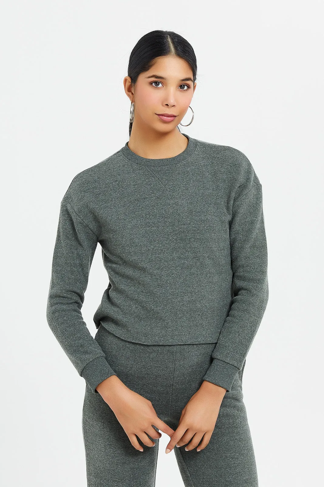 Women Olive Knitted Pullover