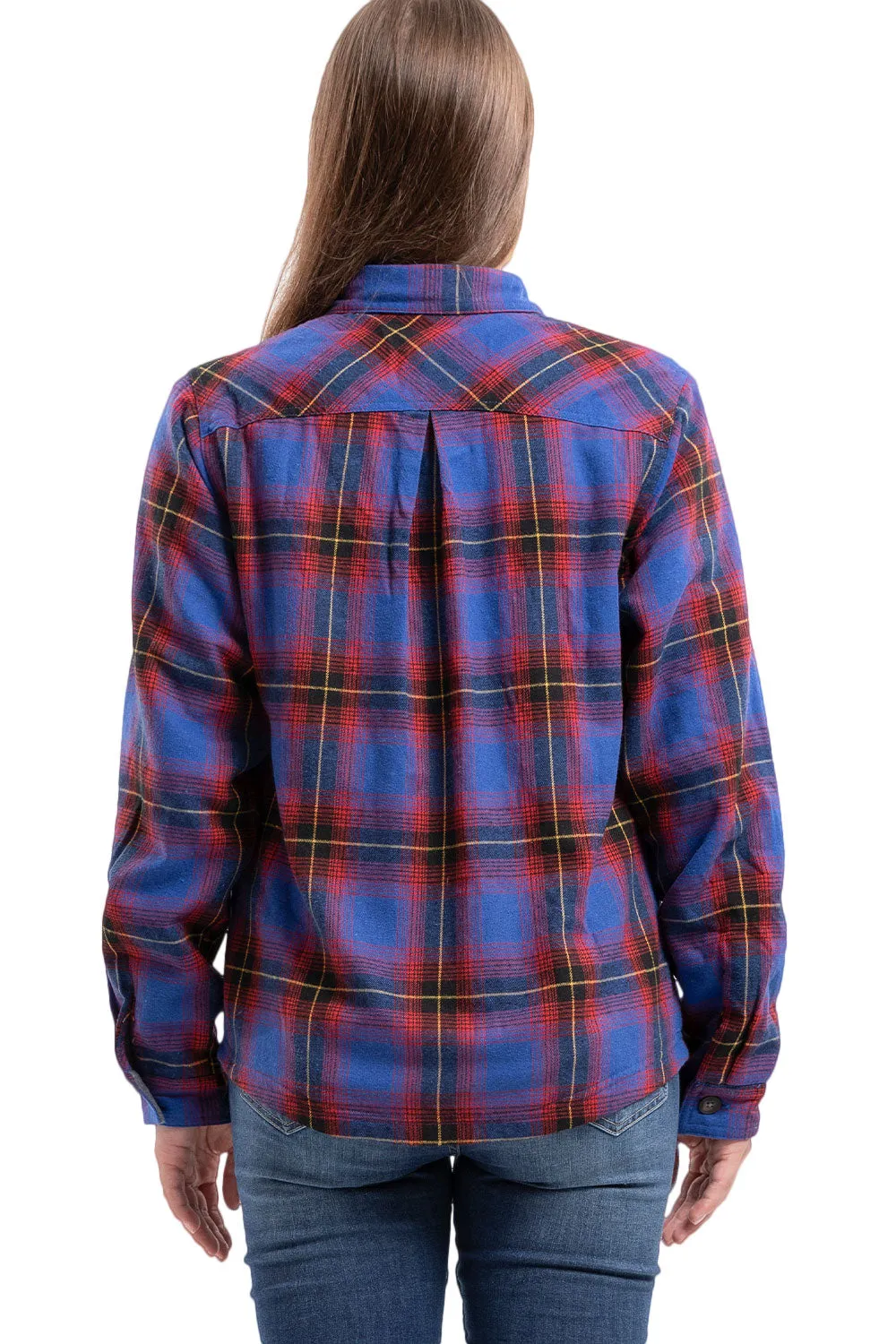 Women's Fleece Lined Plaid Button Down Flannel Shirt Jacket