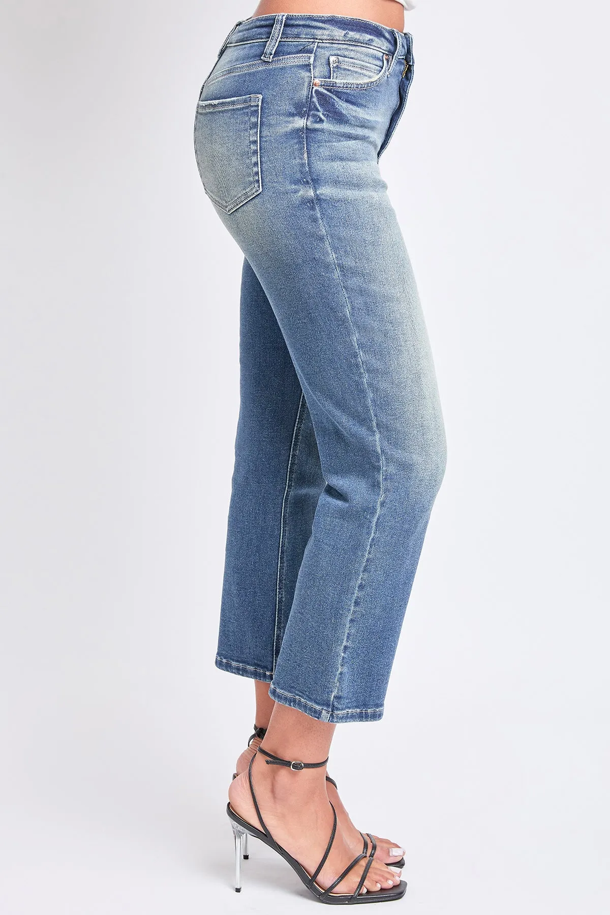 Women's High Rise Vintage Stretch Straight Leg Jeans