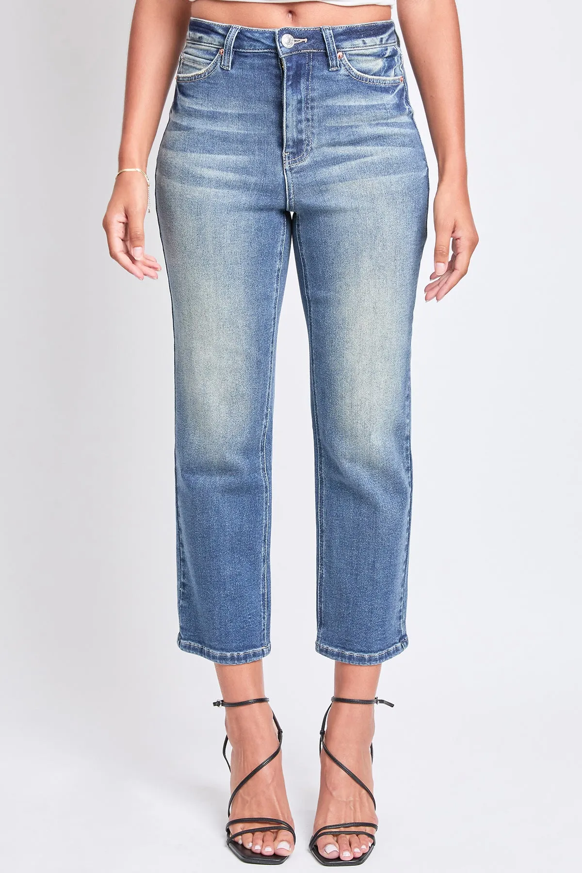 Women's High Rise Vintage Stretch Straight Leg Jeans