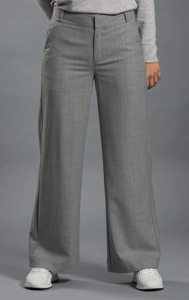 WOOL FLANNEL WIDE LEG TROUSER