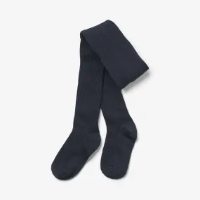 Wool Rib Tights Robin - navy