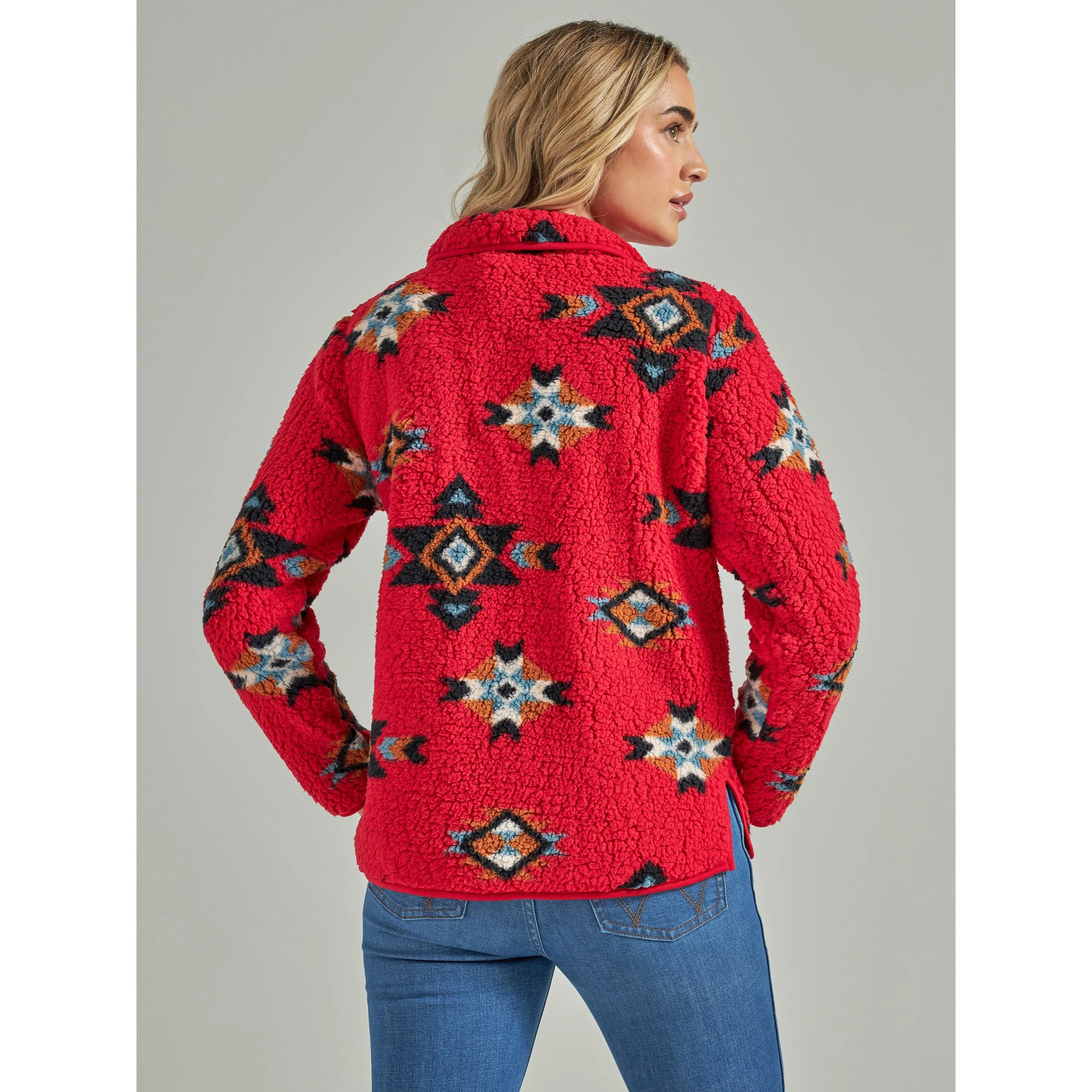 Wrangler Women's Retro Tango Red Sherpa Pullover