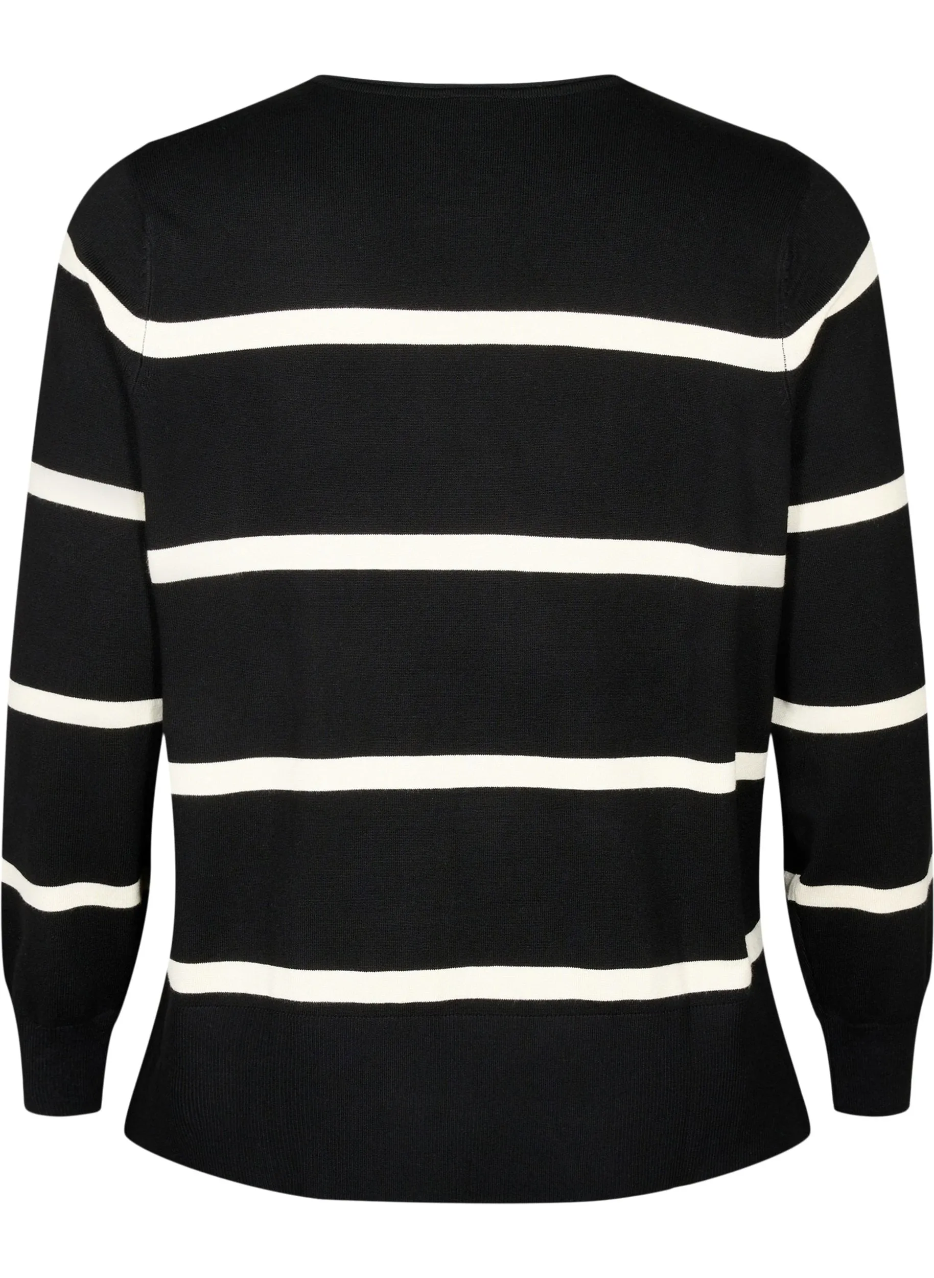 Zizzi Carrie Jumper in Black Stripes