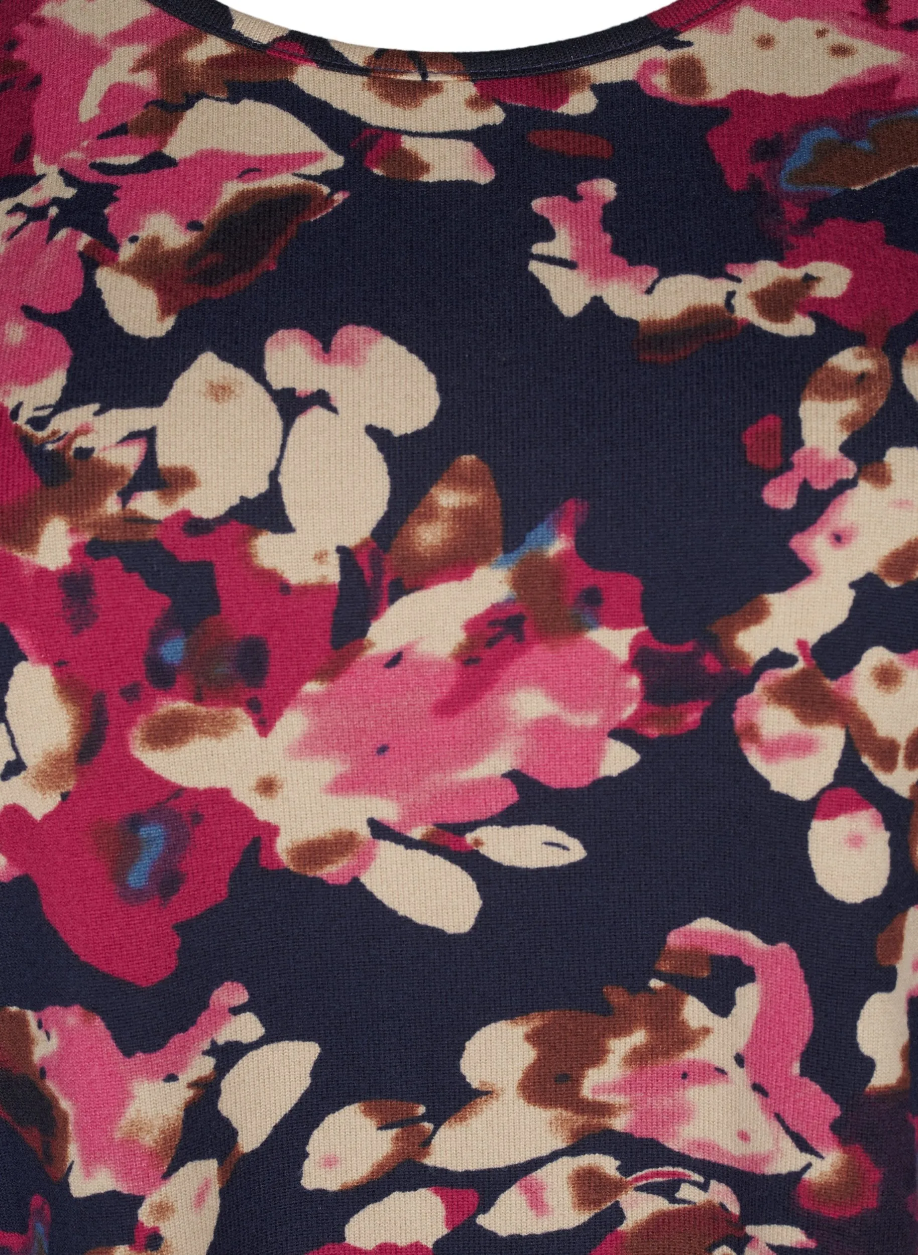 Zizzi Lucca Floral Top in Navy