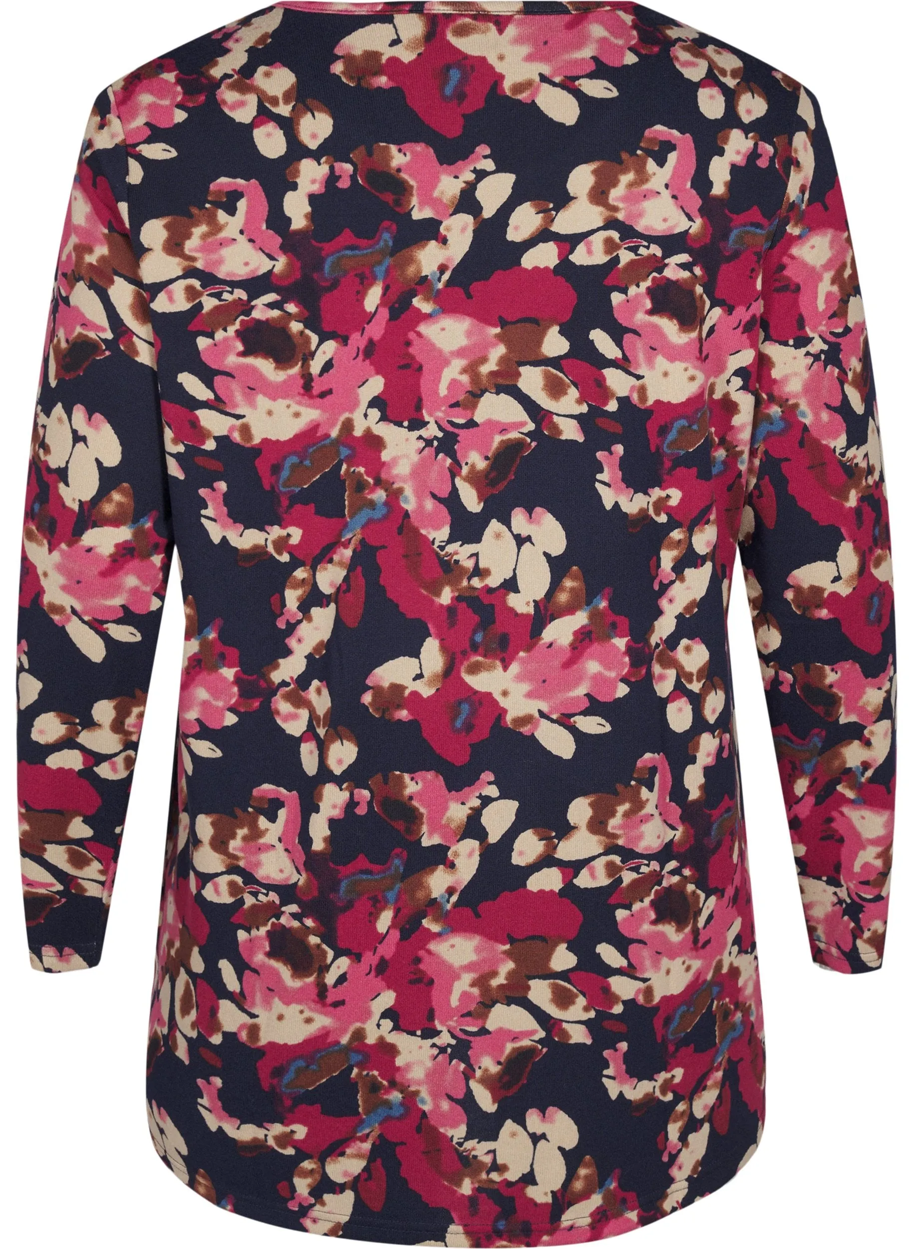 Zizzi Lucca Floral Top in Navy