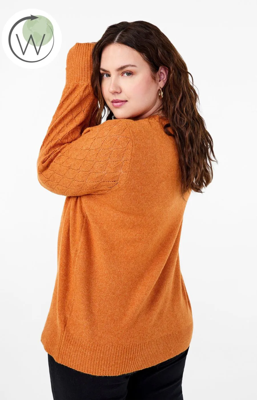 Zizzi Sunny Orange Knit Jumper