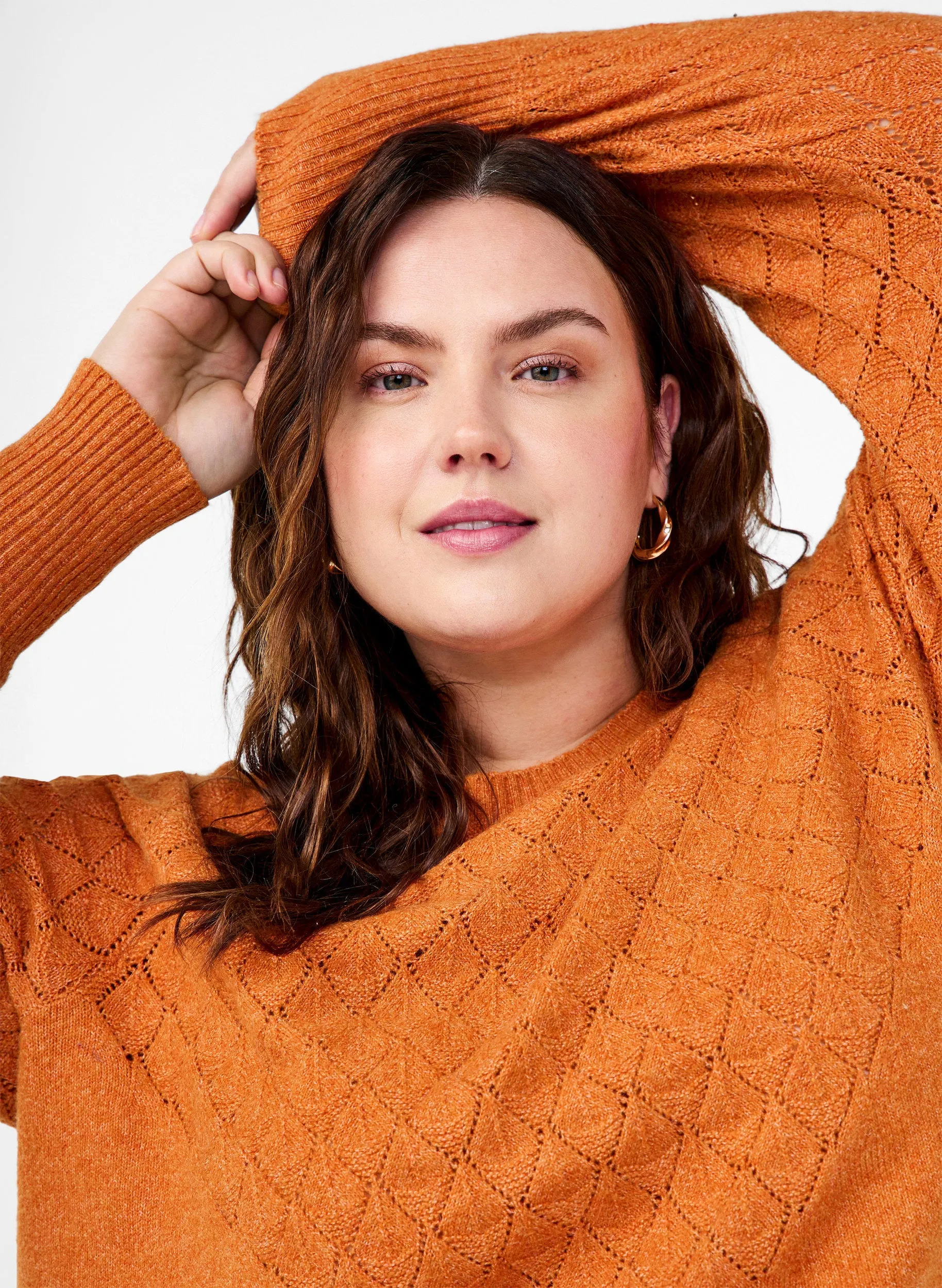 Zizzi Sunny Orange Knit Jumper